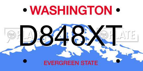 D848XT Washington License Plate