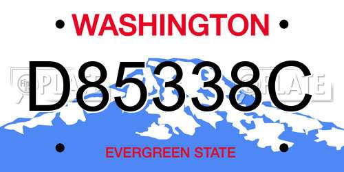 D85338C Washington License Plate