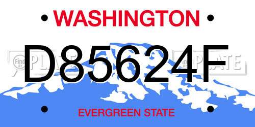 D85624F Washington License Plate