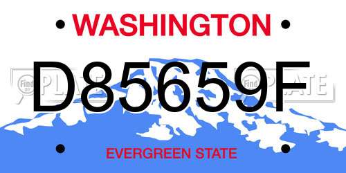 D85659F Washington License Plate