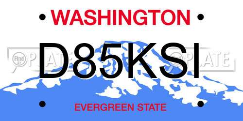 D85KSI Washington License Plate