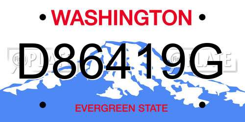D86419G Washington License Plate