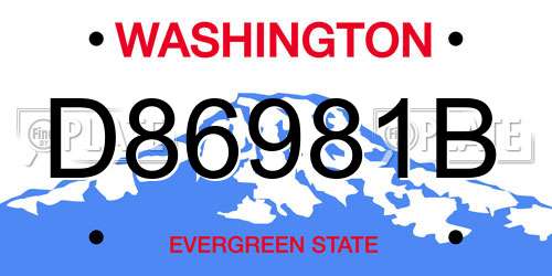 D86981B Washington License Plate