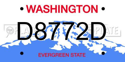 D8772D Washington License Plate
