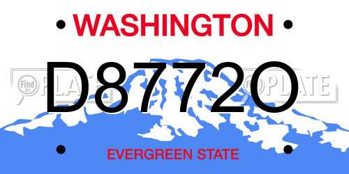 D8772O Washington License Plate