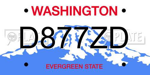 D877ZD Washington License Plate