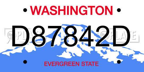 D87842D Washington License Plate
