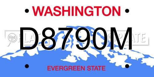 D8790M Washington License Plate