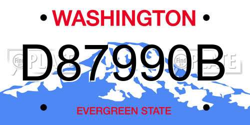 D87990B Washington License Plate