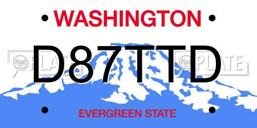 D87TTD Washington License Plate