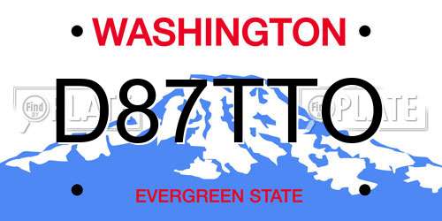 D87TTO Washington License Plate