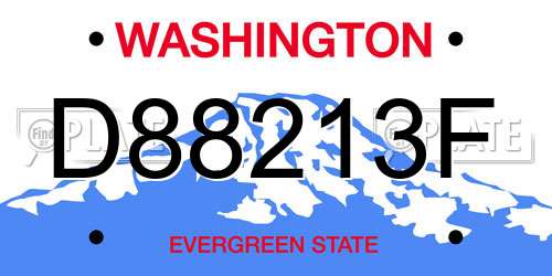 D88213F Washington License Plate