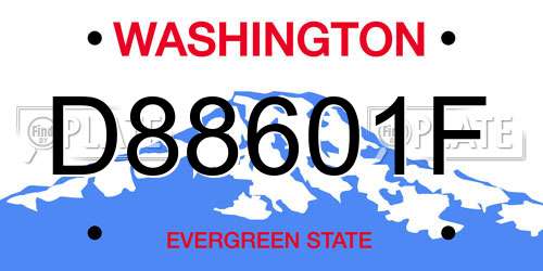 D88601F Washington License Plate