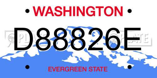 D88826E Washington License Plate
