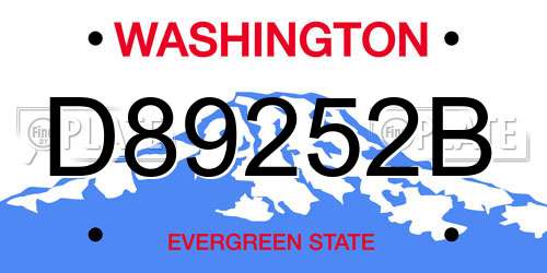 D89252B Washington License Plate