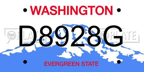 D8928G Washington License Plate