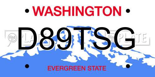 D89TSG Washington License Plate