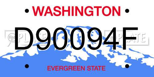 D90094F Washington License Plate