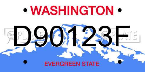 D90123F Washington License Plate