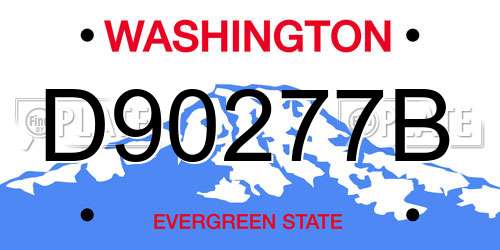 D90277B Washington License Plate