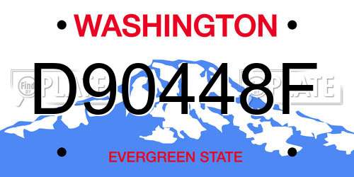 D90448F Washington License Plate