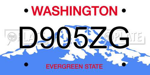 D905ZG Washington License Plate