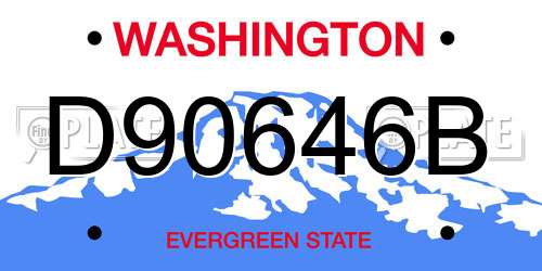 D90646B Washington License Plate