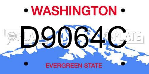 D9064C Washington License Plate