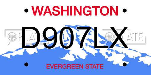 D907LX Washington License Plate