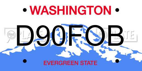 D90FOB Washington License Plate