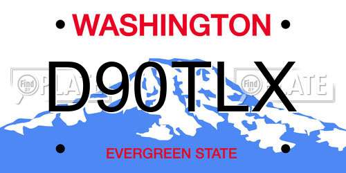 D90TLX Washington License Plate