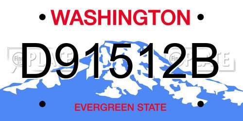 D91512B Washington License Plate