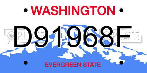 D91968F Washington License Plate