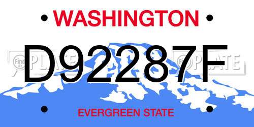 D92287F Washington License Plate