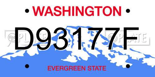 D93177F Washington License Plate