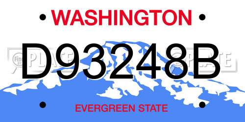 D93248B Washington License Plate
