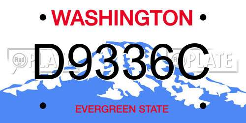 D9336C Washington License Plate