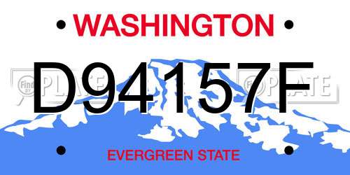 D94157F Washington License Plate