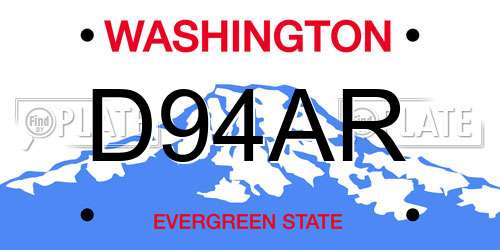 D94AR Washington License Plate