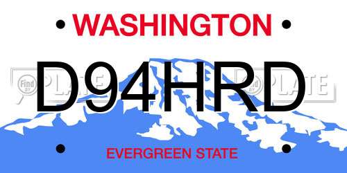 D94HRD Washington License Plate