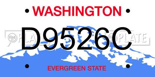 D9526C Washington License Plate