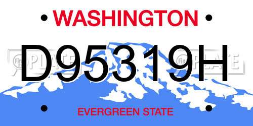 D95319H Washington License Plate