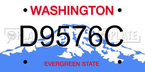 D9576C Washington License Plate