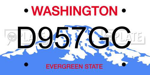 D957GC Washington License Plate