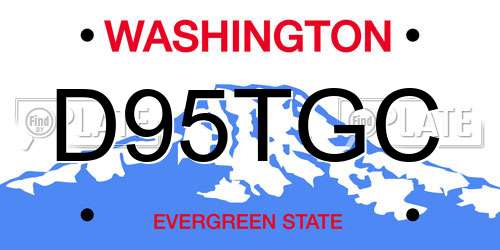 D95TGC Washington License Plate