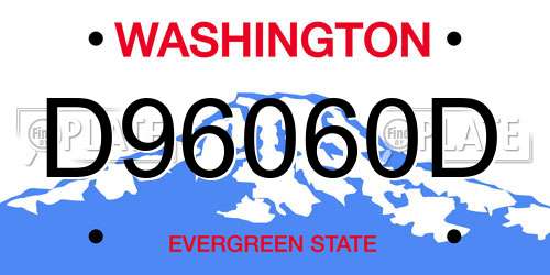 D96060D Washington License Plate