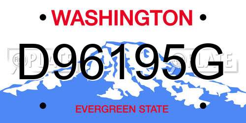 D96195G Washington License Plate