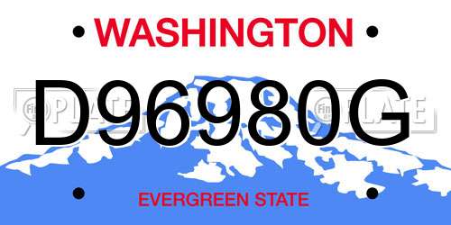 D96980G Washington License Plate