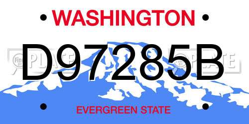 D97285B Washington License Plate