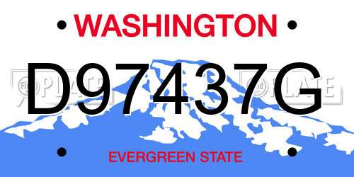 D97437G Washington License Plate